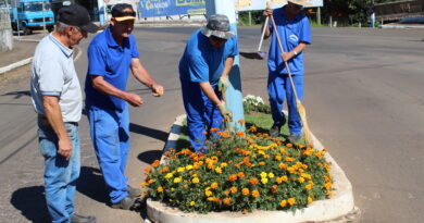 Governo de Mondaí realiza plantio de flores de verão nas praças, canteiros e rótulas