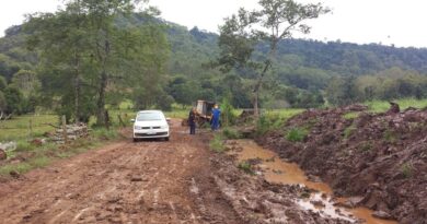 Obras de recuperação das estradas do interior do município