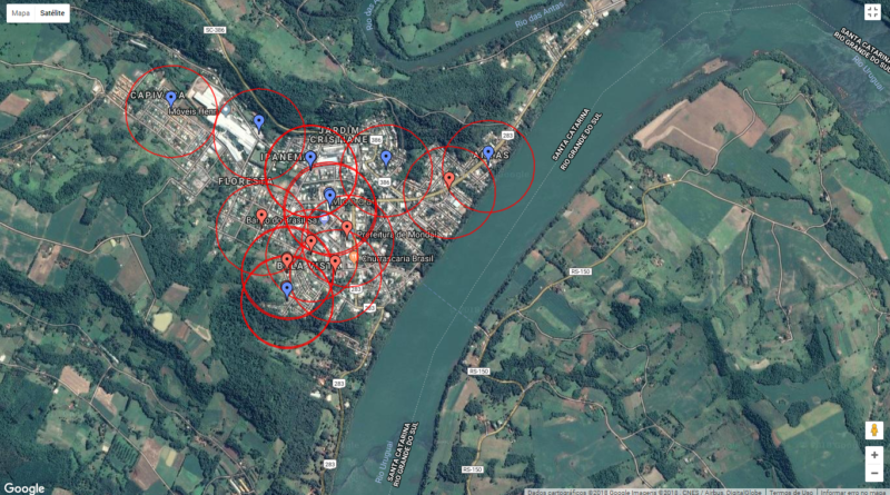 Mapa ilustra locais infestados pelo foco