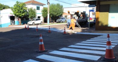 Governo de Mondaí revitaliza pintura das faixas de sinalização